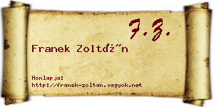 Franek Zoltán névjegykártya